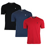 Donnay Heren - 3-Pack - T-Shirt Vince - Zwart/Navy/Rood
