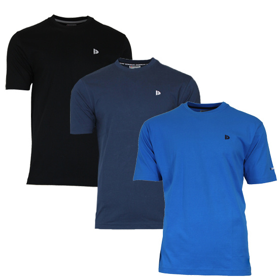 Donnay Donnay Heren - 3-Pack - T-Shirt Vince - Zwart/Navy/Cobaltblauw