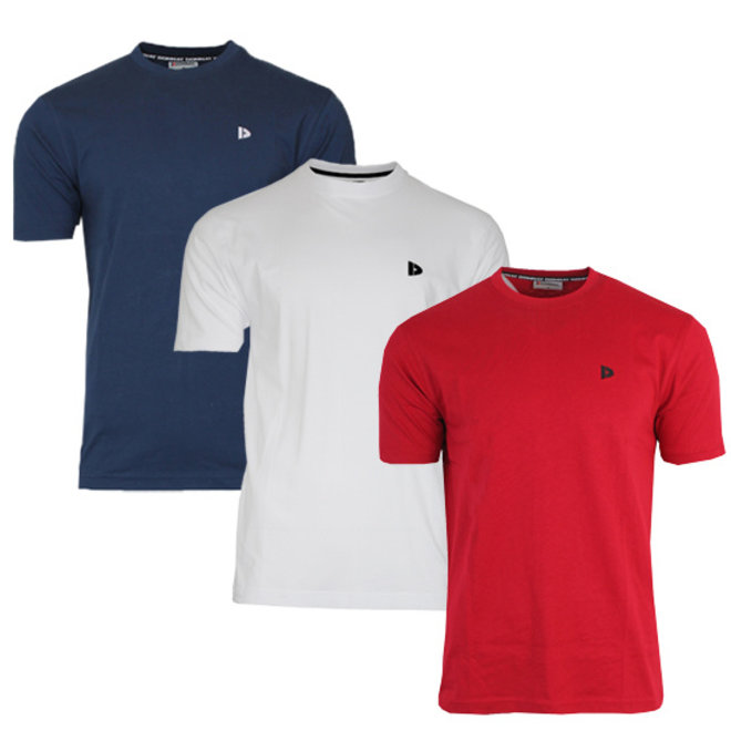 Donnay Heren - 3-Pack - T-Shirt Vince - Navy/Wit/Rood