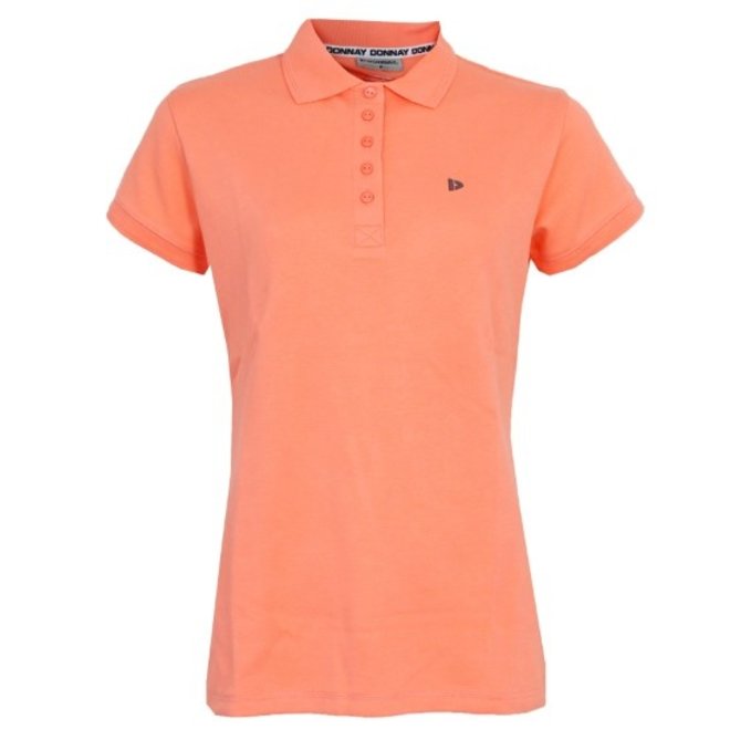 Donnay Dames - 2-Pack - Polo Shirt Lisa - Oceaan Blauw & Zalm Oranje