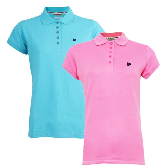 Donnay Donnay Dames - 2-Pack - Polo Shirt Lisa - Oceaan Blauw & Flamingo Roze