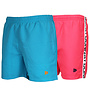 Donnay Heren - 2-Pack - Zwemshort Toon & Kay - Sea Blue & Koraal Rood