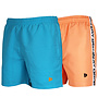 Donnay Heren - 2-Pack - Zwemshort Toon & Kay - Sea Blue & Neon Oranje