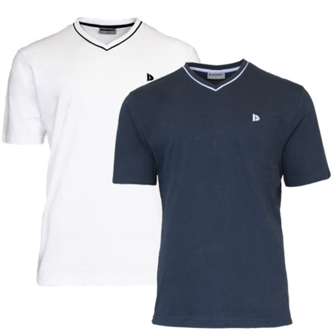Donnay Heren - 2-Pack - T-Shirt Jason - Wit & Donkerblauw
