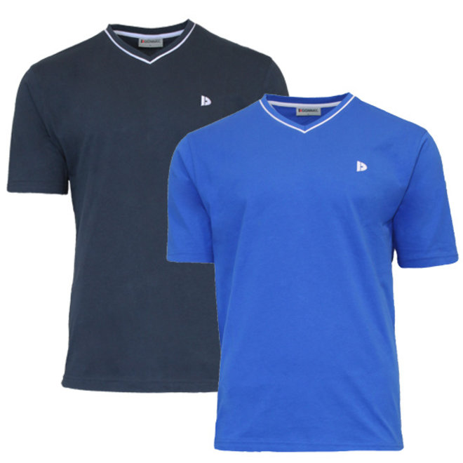 Donnay Heren - 2-Pack - T-Shirt Jason - Donkerblauw & Korenblauw