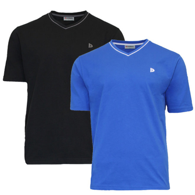 Donnay Heren - 2-Pack - T-Shirt Jason - Zwart & Korenblauw
