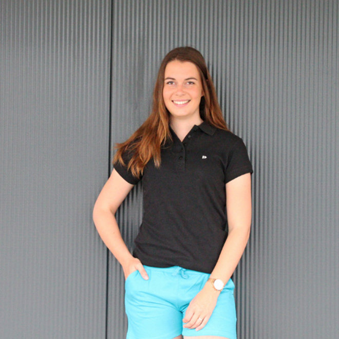 Donnay Dames - 2-Pack - Polo Shirt Lisa - Zwart & Oceaan Blauw