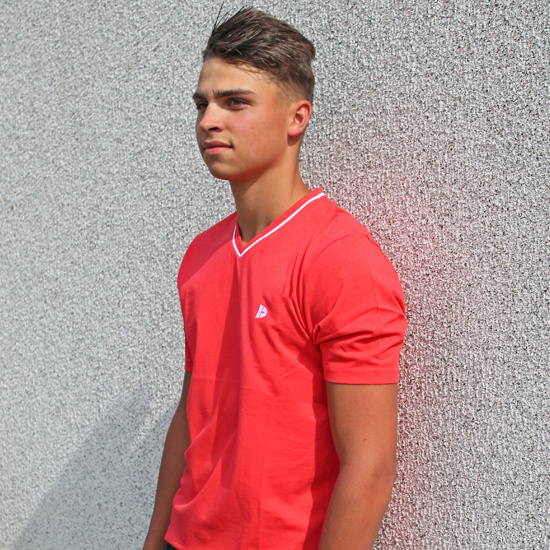 2-Pack Donnay T-shirt - sportshirt - V-Hals shirt - Heren - Maat S - Charcoal&Red