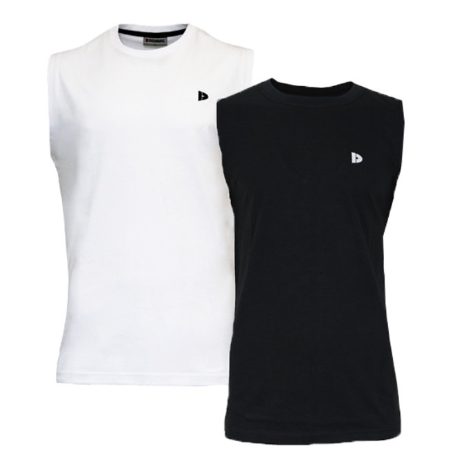 Donnay Heren - 2-Pack - Mouwloos T-shirt Stan - Wit & Zwart