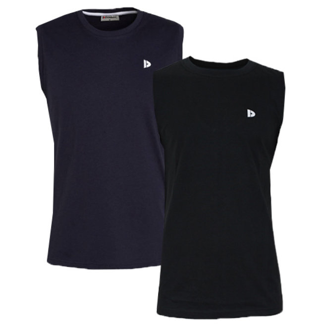 Donnay Heren - 2-Pack - Mouwloos T-shirt Stan - Navy & Zwart