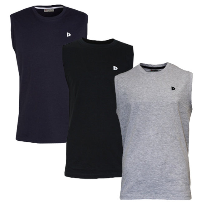 Donnay Heren - 3-Pack - Mouwloos T-shirt Stan - Navy/Zwart/Lichtgrijs