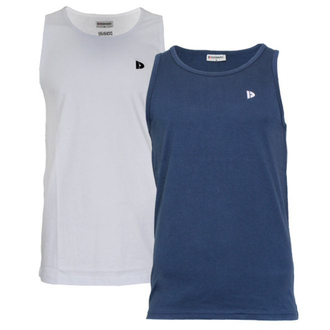 Donnay Heren - 2-Pack - Singlet James - Wit & Navy