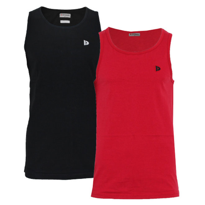 Donnay Heren - 2-Pack - Singlet James - Zwart & Rood