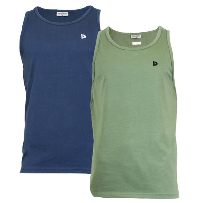 Donnay Heren - 2-Pack - Singlet James - Navy & Legergroen