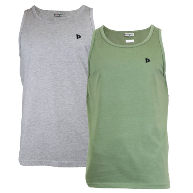 Donnay Heren - 2-Pack - Singlet James - Lichtgrijs & Legergroen