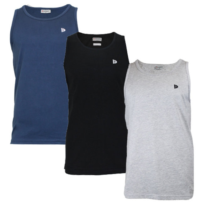 Donnay Heren - 3-Pack - Singlet James - Navy/Zwart/Lichtgrijs