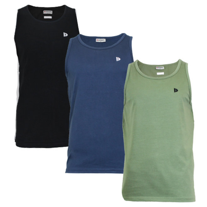 Donnay Heren - 3-Pack - Singlet James - Zwart/Navy/Legergroen