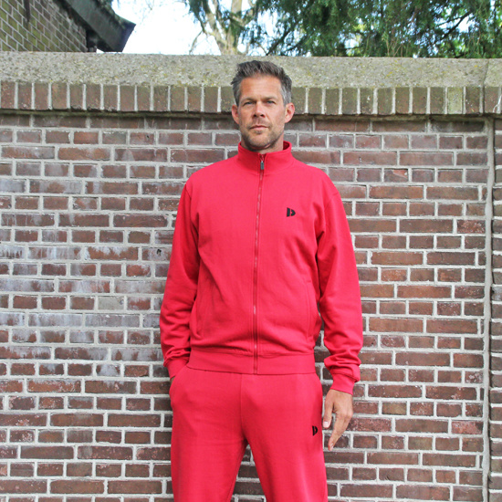 Donnay vest met opstaande kraag - Sportvest - Heren - Maat S - Berry red (040)