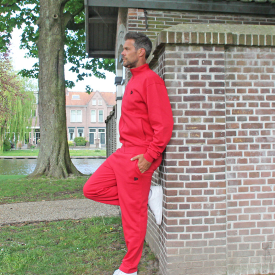 Donnay Joggingbroek rechte pijp - Sportbroek - Heren - Maat S - Berry red (040)