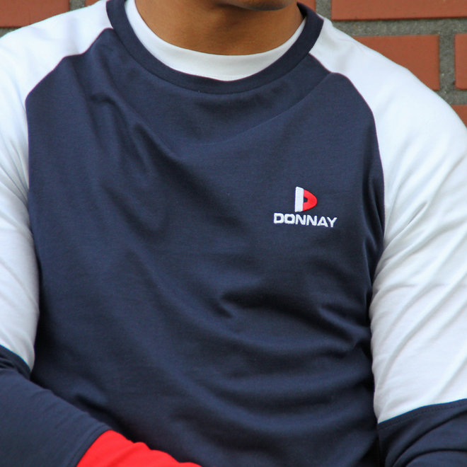 Donnay Heren - Limited Edition - Longsleeve T-shirt - Navy / Wit