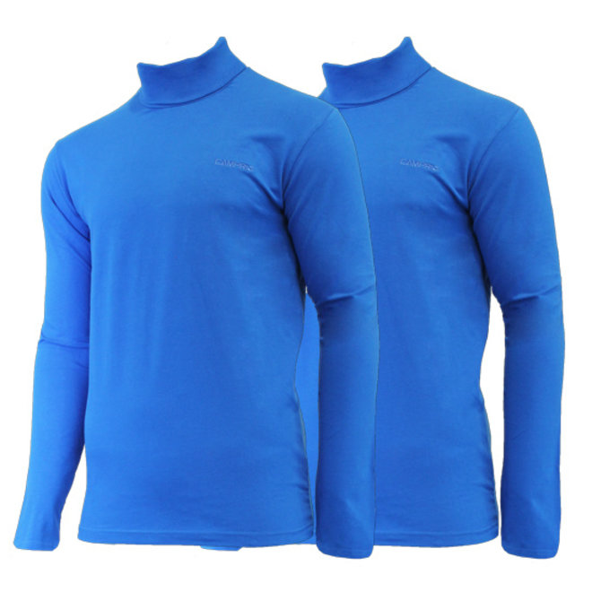 Campri Heren -  2-Pack - Skipully - shirt met col - Cobaltblauw