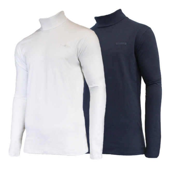 Campri Heren - 2-Pack - Skipully - shirt met col - Wit & Navy