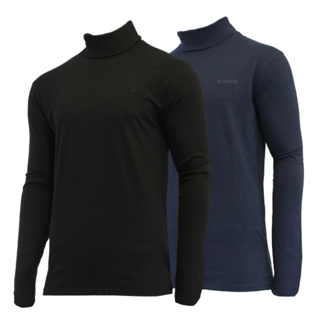 Campri Heren - 2-Pack - Skipully - shirt met col - Zwart & Navy