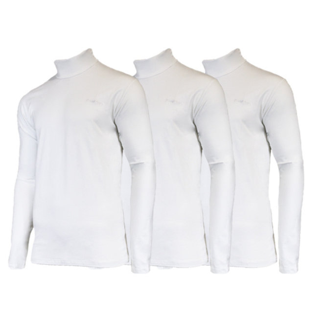 Campri Heren - 3-Pack - Skipully - shirt met col - Wit