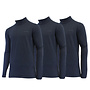 Campri Heren - 3-Pack - Skipully - shirt met col - Navy