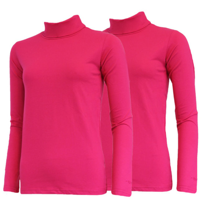 Campri Dames - 2-Pack - Skipully - shirt met col - Roze