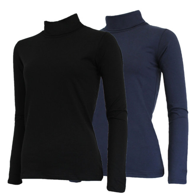 Campri Dames - 2-Pack - Skipully - shirt met col - Zwart & Navy