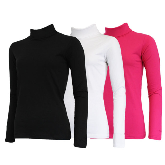 Campri Dames - 3-Pack - Skipully - shirt met col - Zwart/Wit/Roze