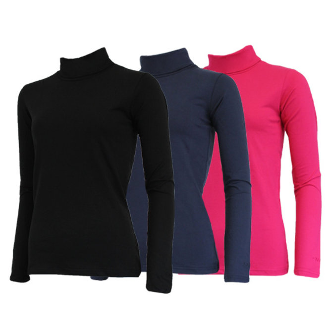 Campri Dames - 3-Pack - Skipully - shirt met col - Zwart/Navy/Roze