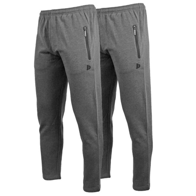 Donnay Heren - 2-Pack - Joggingbroek rechte pijp Sky - Donkergrijs gemêleerd