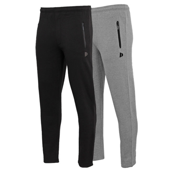 Donnay Heren - 2-Pack - Joggingbroek rechte pijp Sky - Zwart & Zilvergrijs