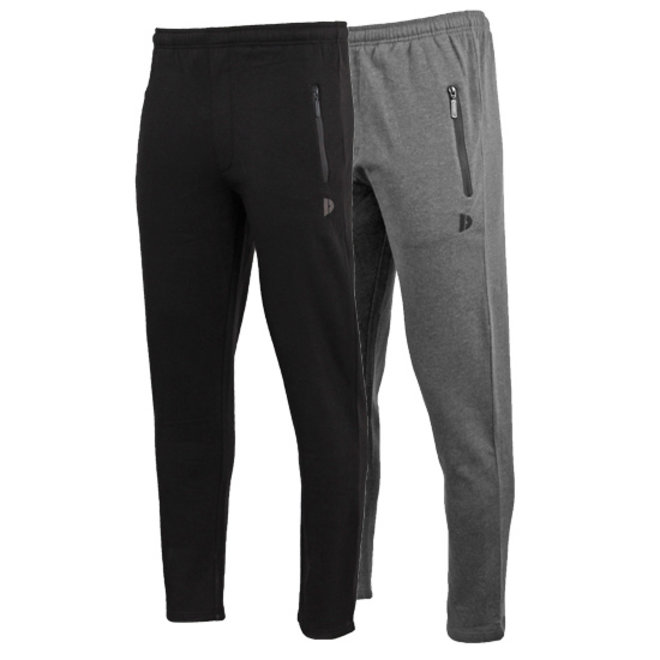 Donnay Heren - 2-Pack - Joggingbroek rechte pijp Sky - Zwart & Donkergrijs