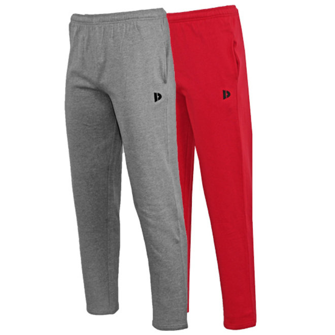 Donnay Heren - 2-Pack - Joggingbroek Wess - Zilvergrijs & Donkerrood