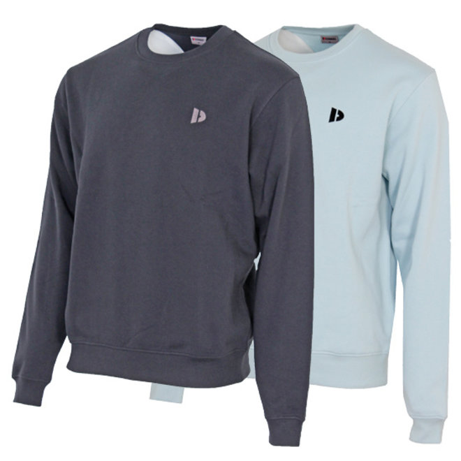 Donnay Heren - 2-Pack - Fleece Crew Sweater Dean - Navy & Lichtblauw