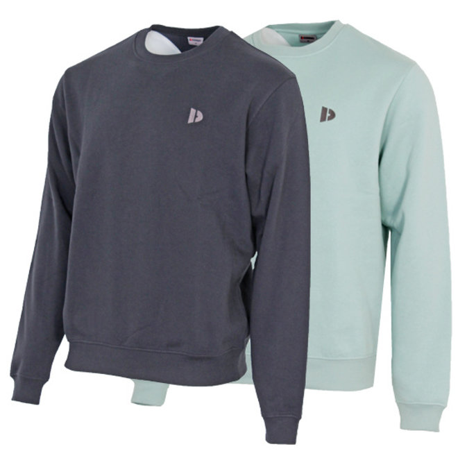 Donnay Heren - 2-Pack - Fleece Crew Sweater Dean - Navy & Lichtgroen
