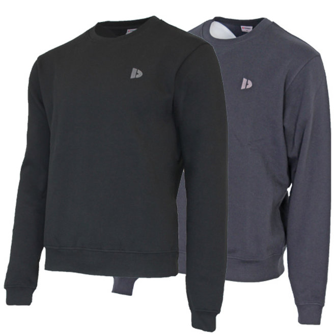 Donnay Heren - 2-Pack - Fleece Crew Sweater Dean - Zwart & Navy