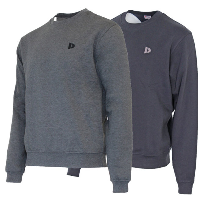 Donnay Heren - 2-Pack - Fleece Crew Sweater Dean - Donkergrijs & Navy