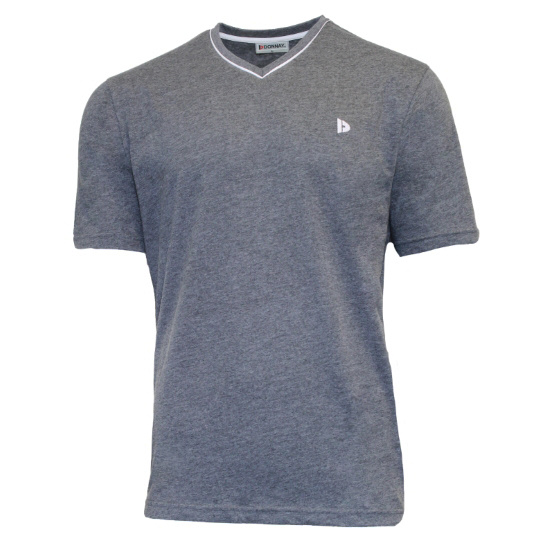 2-Pack Donnay T-shirt - sportshirt - V-Hals shirt - Heren - Charcoal-marl/Blue grey - Maat S