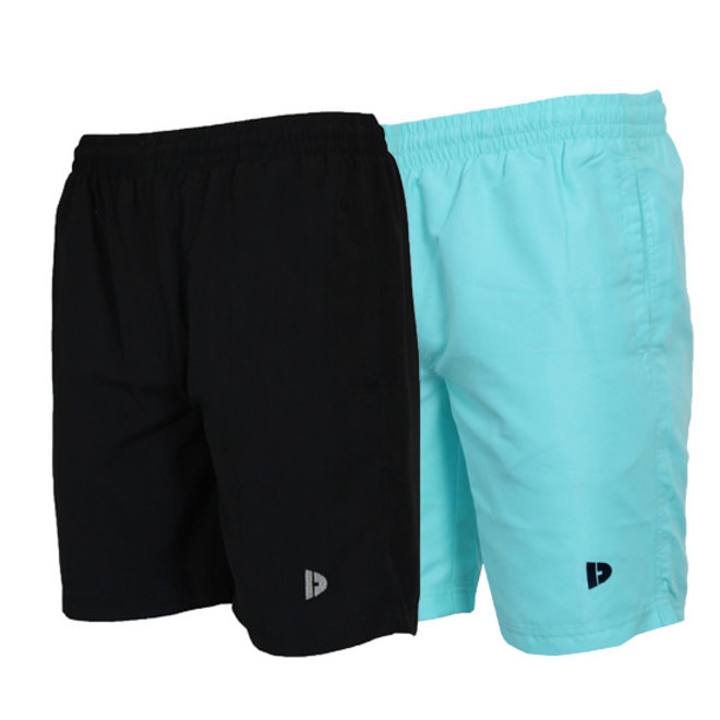 Donnay Heren - 2-Pack - Korte sportbroek Ian - Zwart & Sea Breeze