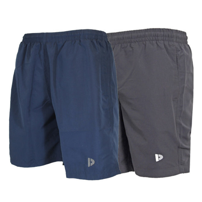 Donnay Heren - 2-Pack - Korte sportbroek Ian - Navy & Donkergrijs