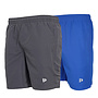 Donnay Heren - 2-Pack - Korte sportbroek Ian - Donkergrijs & Cobalt