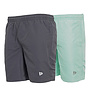 Donnay Heren - 2-Pack - Korte sportbroek Ian - Donkergrijs & Saliegroen