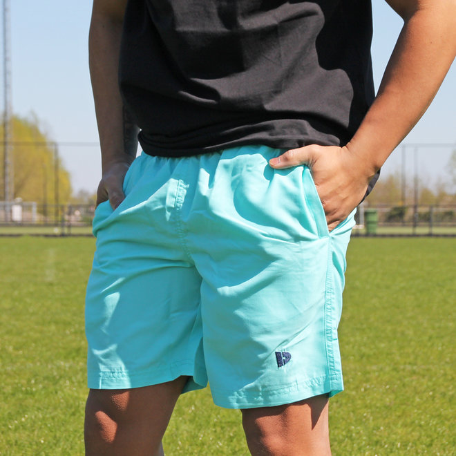 Donnay Heren - 2-Pack - Korte sportbroek Ian - Donkergrijs & Sea Breeze