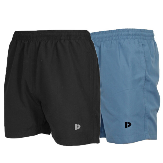 Donnay Heren - 2-Pack - Kort Sport/zwemshort Toon - Zwart & Blauwgrijs