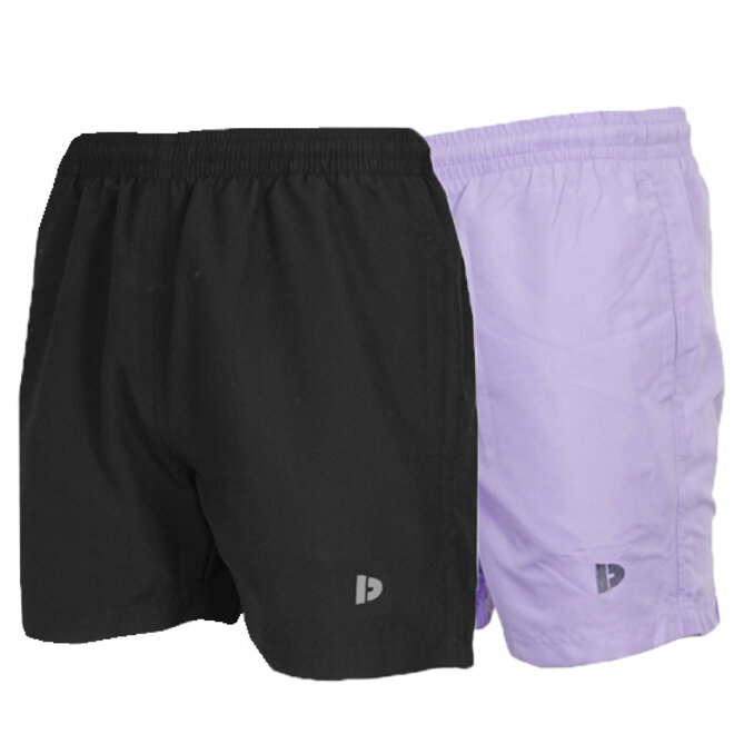 Donnay Heren - 2-Pack - Kort Sport/zwemshort Toon - Zwart & Lavendel