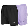 Donnay Heren - 2-Pack - Kort Sport/zwemshort Toon - Zwart & Lavendel
